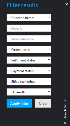 Filter slider preset step 1