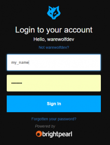 Warewolf User Login Screen
