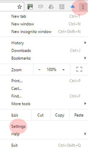 Chrome settings for goods out auto printing