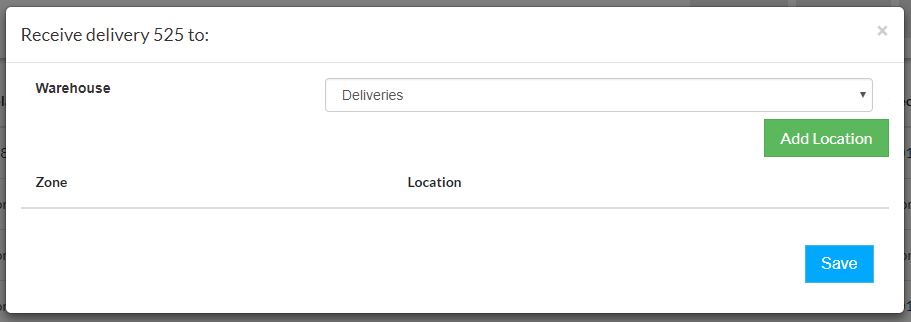Select receiving warehouse. How to manage deliveries with Warewolf