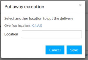 Put away exception