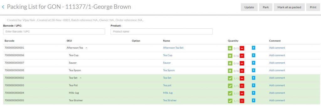 Packing at bundle level